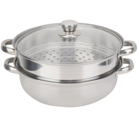 2-Layer Stainless Steel Pot &ndash; Double Boiler and Steamer Silver