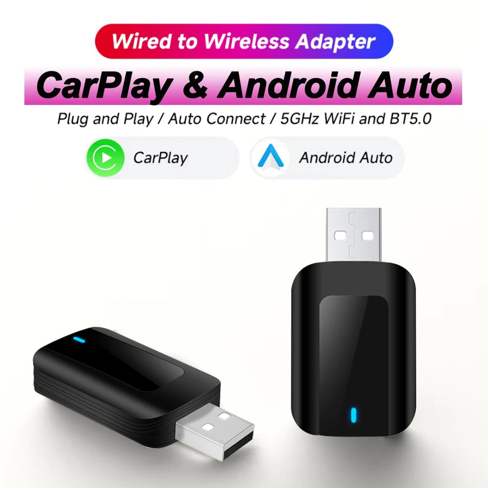 VW CarPlay Android Auto Kablosuz Adaptör, 2'si 1 Arada Tak ve Çalıştır