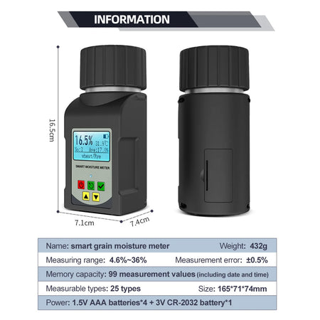 MG-pro Grain Moisture Meter &ndash; Digital Backlit Display