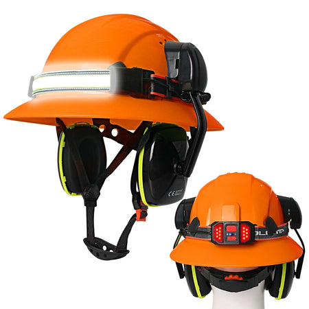 CE Full-Brim Hard Hat - Lightweight Safety Headgear Orange