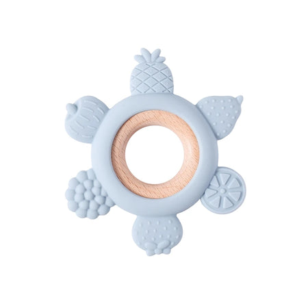 Silicone Animal Teether Ring for Babies Blue