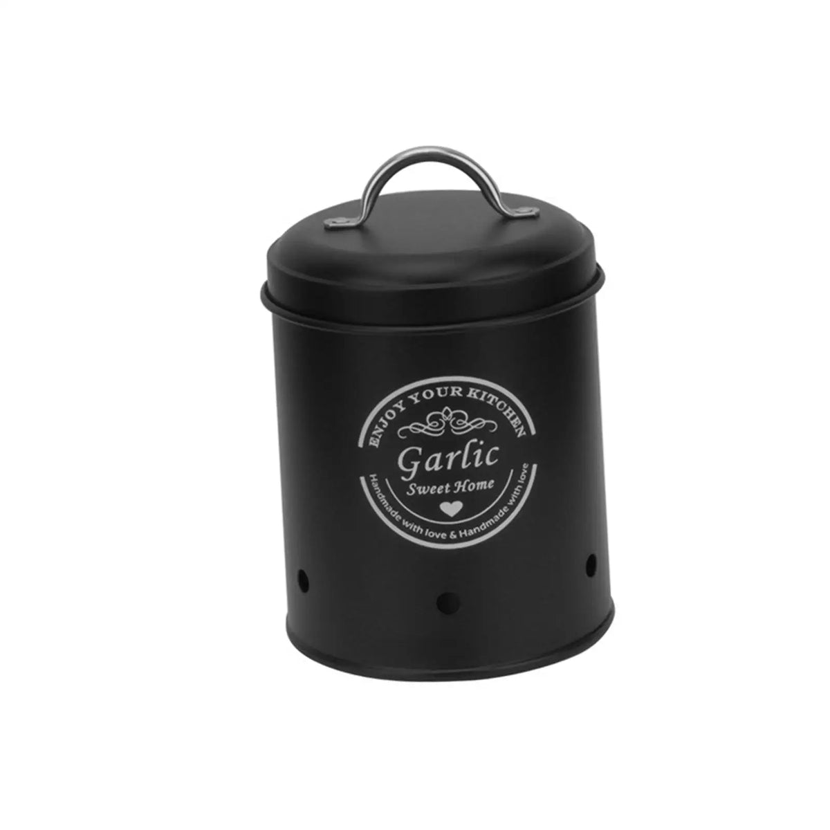 Potato Onion Garlic Storage Bin &ndash; Airtight Lid with Farmhouse Decor Small Black