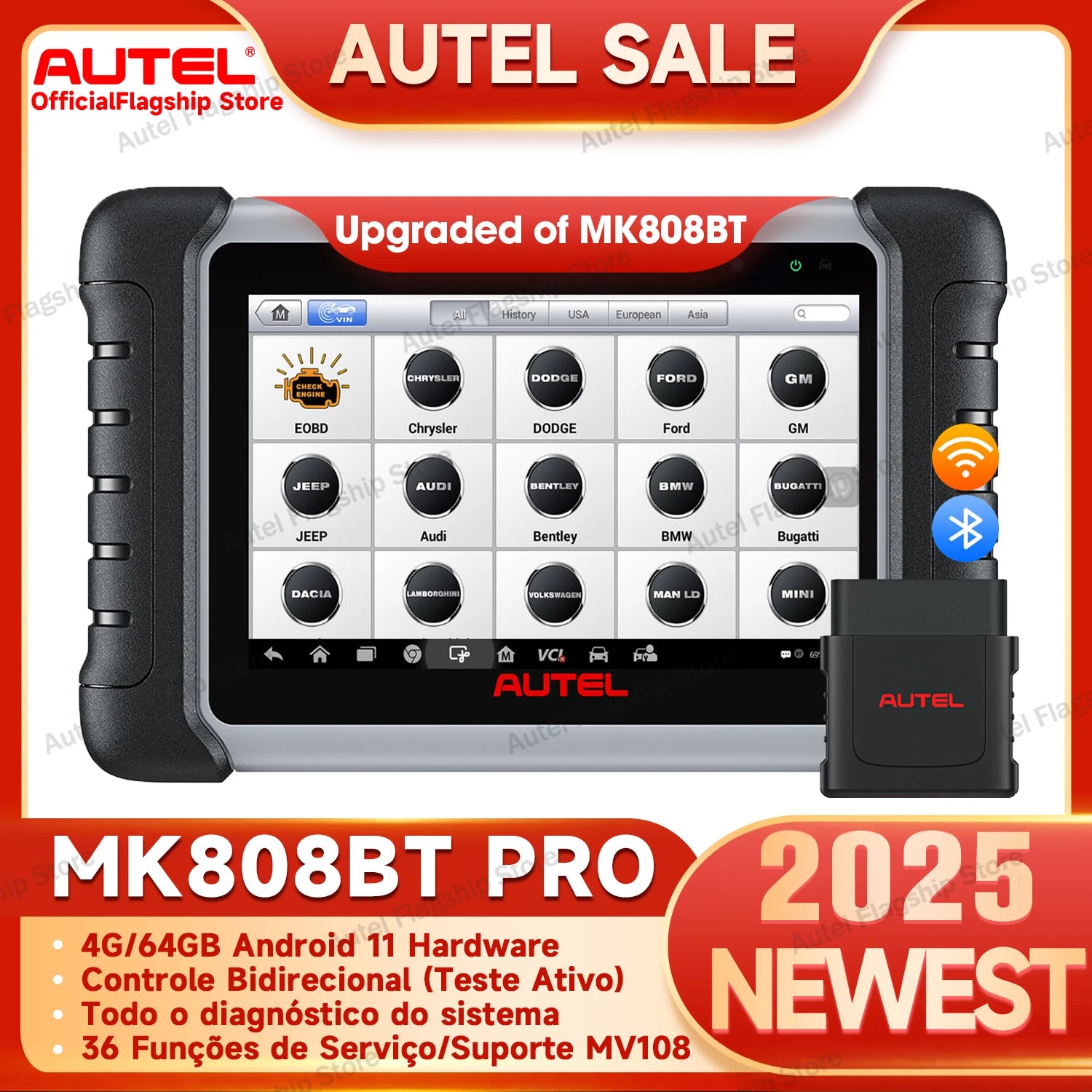 Autel MaxiCOM MK808BT Pro - All System Diagnostics Plus MK808BT / Mexico