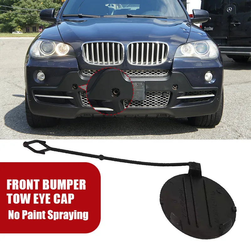 BMW X5 E70 için Ön Tampon Çekme Kancası Göz Kapağı Siyah Plastik Doğrudan Değiştirme Parçası