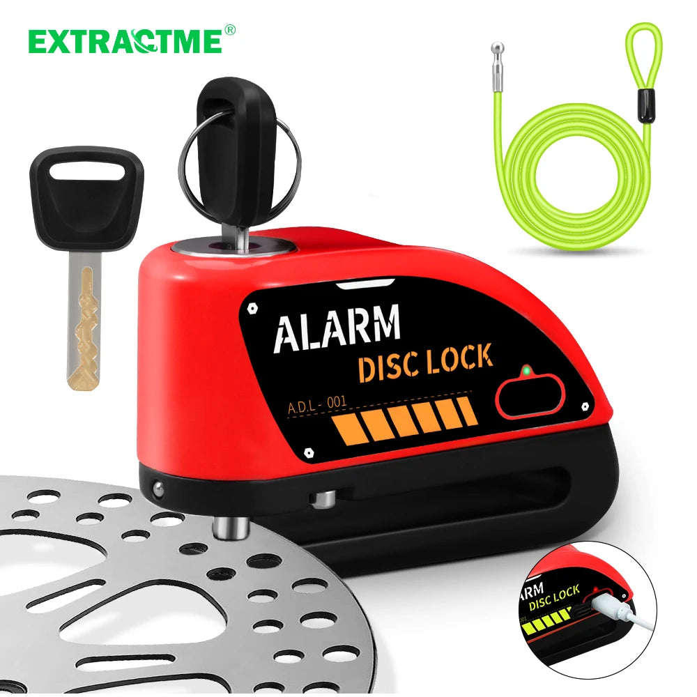 Extractme Motorcycle Alarm Disc Brake Lock &ndash; 110dB Alarm