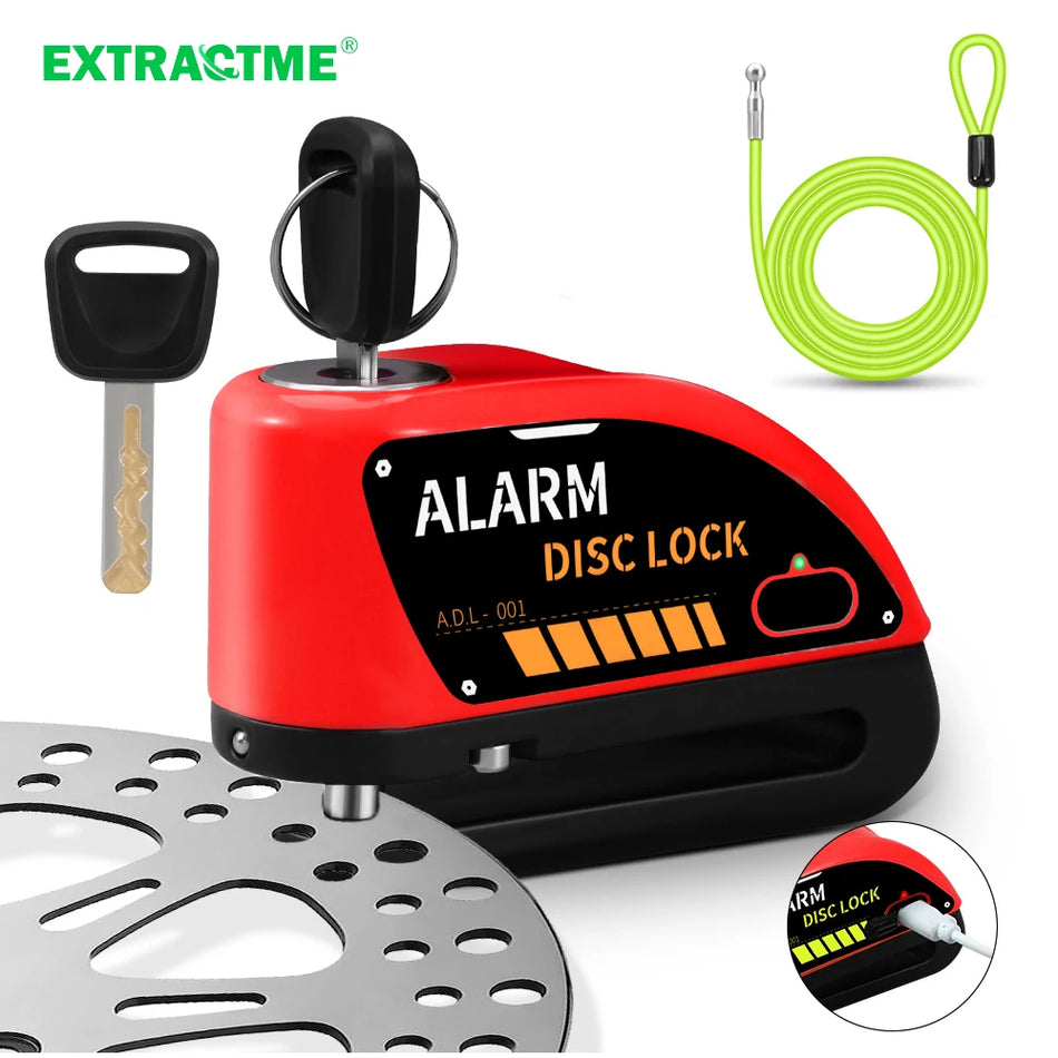 Extractme Motorcycle Alarm Disc Brake Lock &ndash; 110dB Alarm