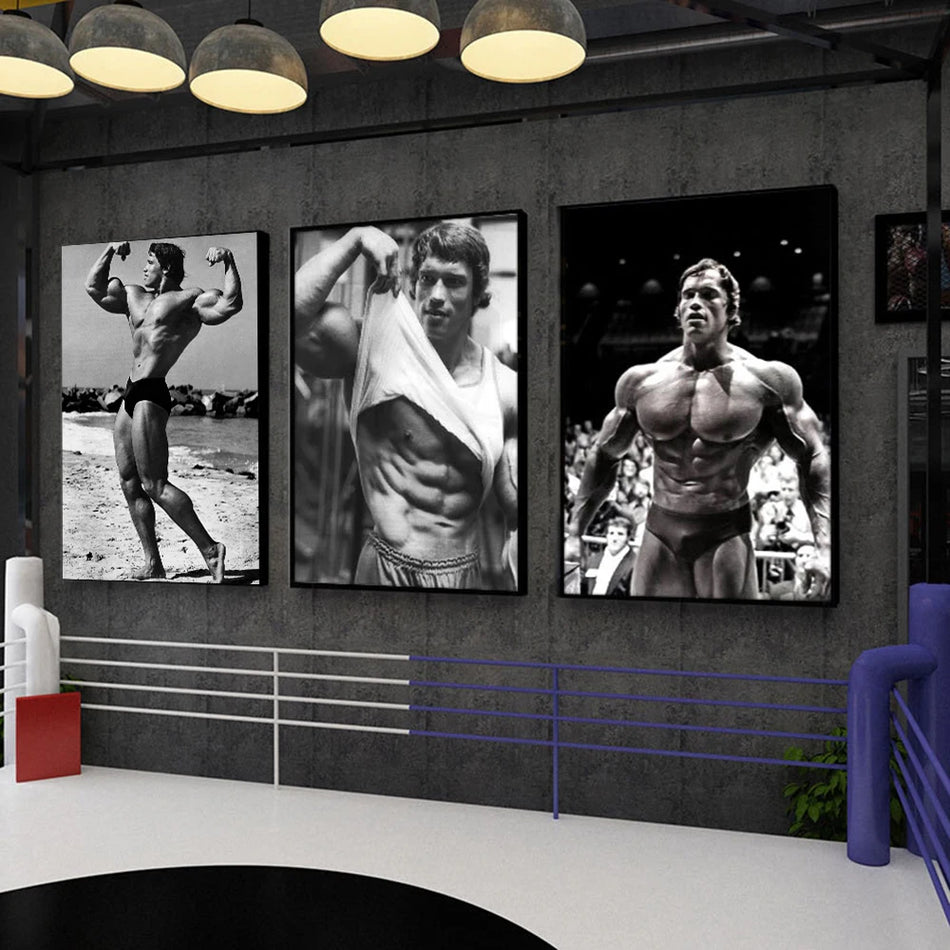 Bodybuilding Poster Canvas Print for Gym Decor Inspirational Sports Wall Art