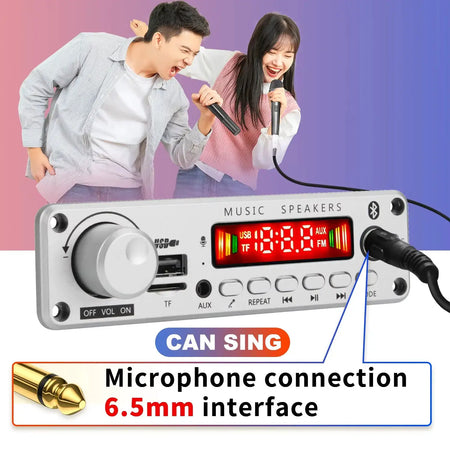 KEBIDUMEI 200W Amplifier Bluetooth MP3 WMA APE Decoder Board DC 12V Wireless Car USB MP3 Player TF Card Slot USB FM with 6.5 Mic by InterCyprus Trading Ltd