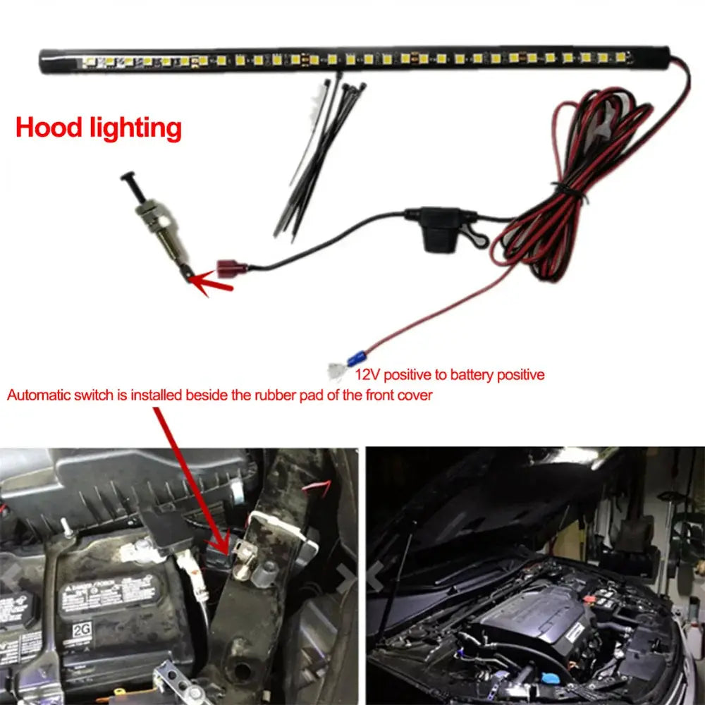 Universal Under Hood Engine Repair White LED Light Bar with Auto On/Off Switch Control Car SUV Pickup Offroad Repair Work Light by InterCyprus Trading Ltd