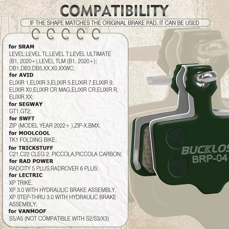 BUCKLOS B01S Brake Pads &ndash; Ceramic Disc for M9000 M9020 M975