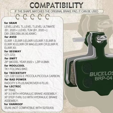 BUCKLOS B01S Brake Pads &ndash; Ceramic Disc for M9000 M9020 M975