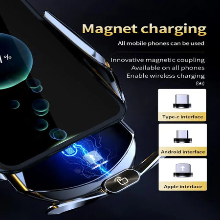 Car Phone Holder Charger Clip 360 Rotation &ndash; Universal Fit