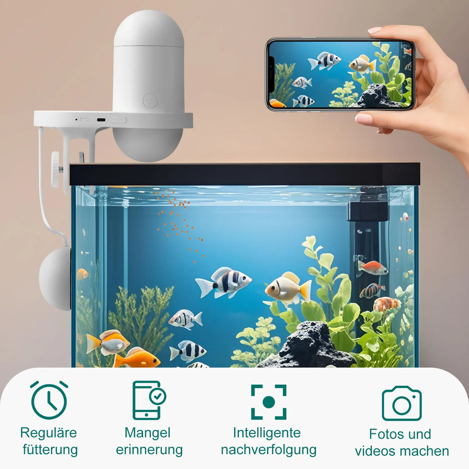 Automatic Fish Feeder With 2.5K Camera App Control Monitor