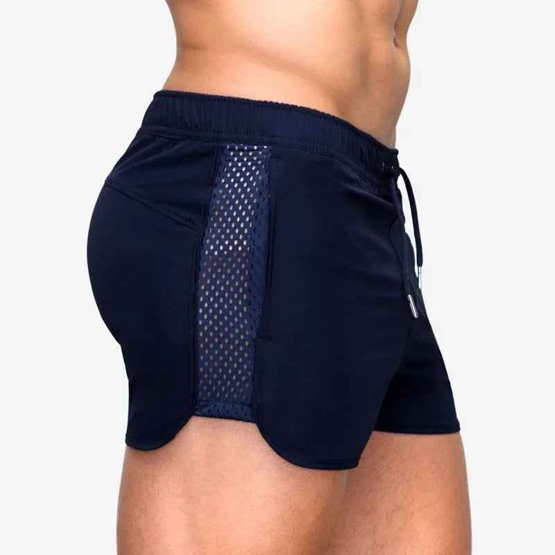Men Elastic Mesh Training Shorts &ndash; Breathable Comfort Sports shorts-Navy / XL