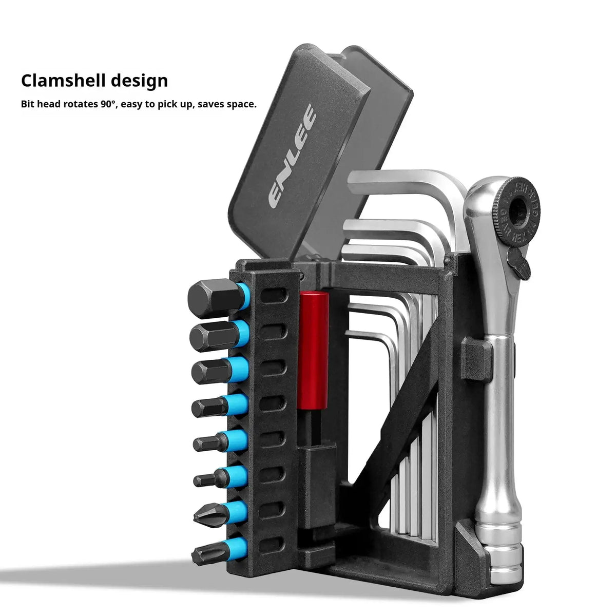 ENLEE Mini 72T Foldable Ratchet Wrench Tool Kit Magnetic Bits Allen Key Portable Bicycle Repair Maintenance Tool by InterCyprus Trading Ltd