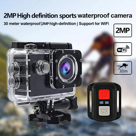 2MP High-Definition Underwater Cycling Camera &ndash; 1080P High-Definition Video Quality 2MP Black