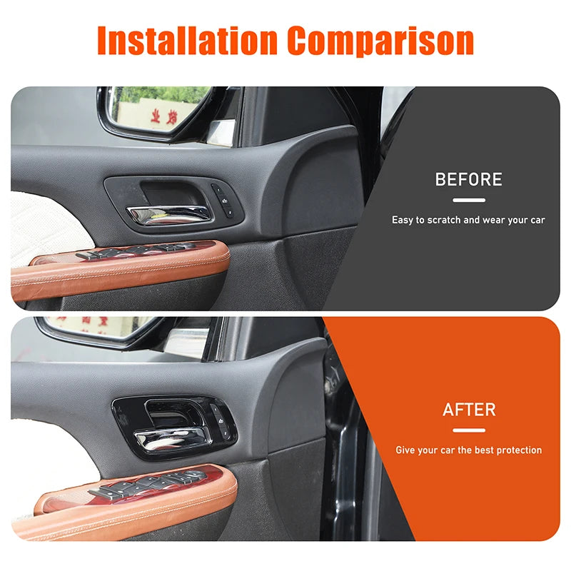 Cadillac Escalade 2007 2014 ABS czarne osłony misek drzwiowych