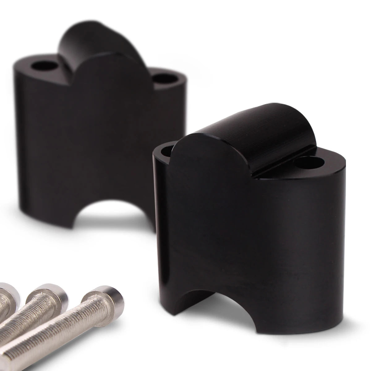 Motorcycle Handlebar Riser Extension Block &ndash; Superior Strength CNC Aluminum Design Black