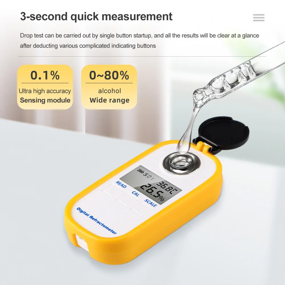 0-80% Digital Alcohol Refractometer Spirit Meter &ndash; LCD