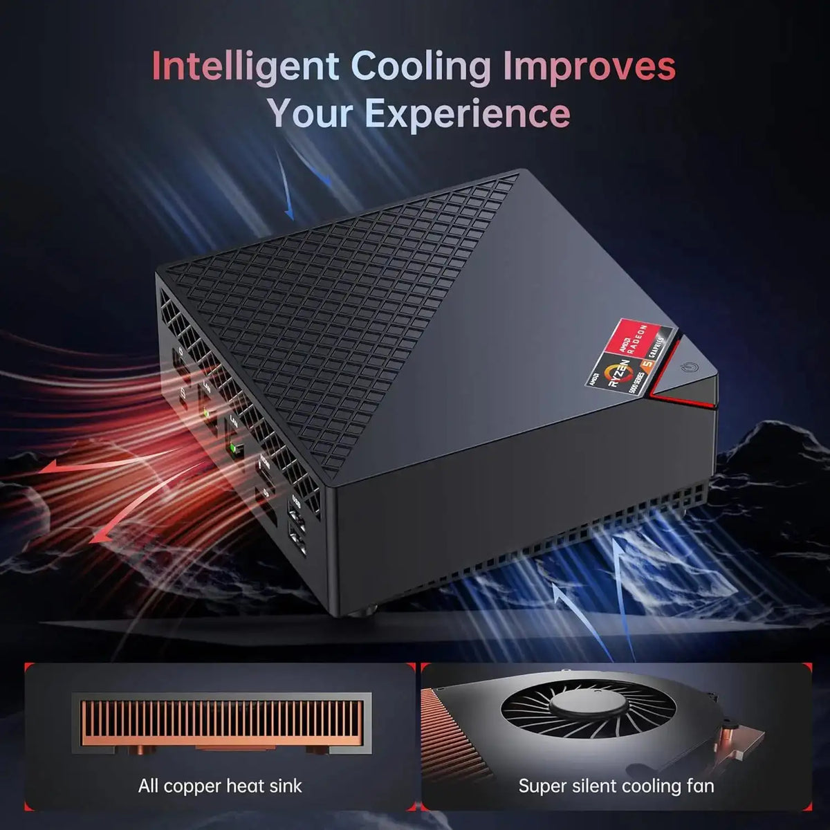 KAMRUI Ryzen 7 5700U Mini Gaming PC 16GB RAM 512GB SSD