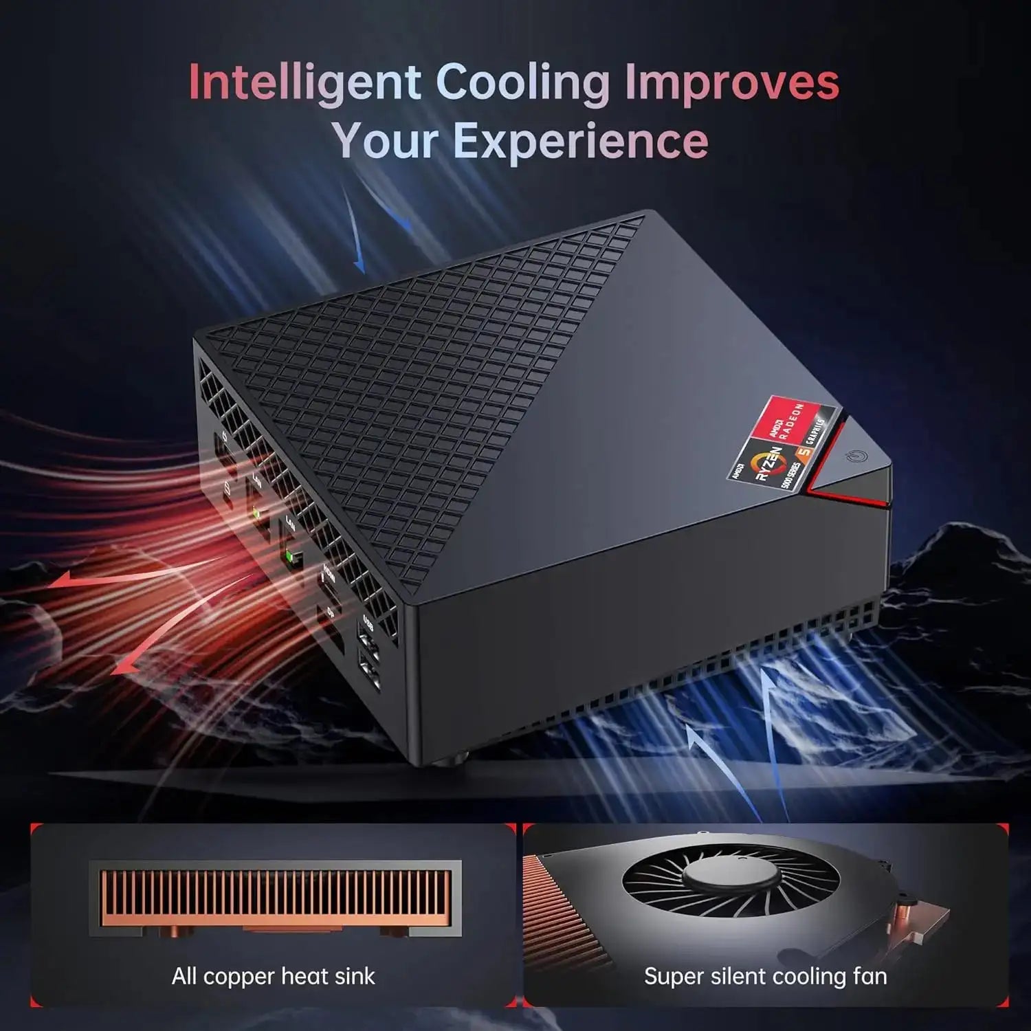 KAMRUI Ryzen 7 5700U Mini Gaming PC 16GB RAM 512GB SSD