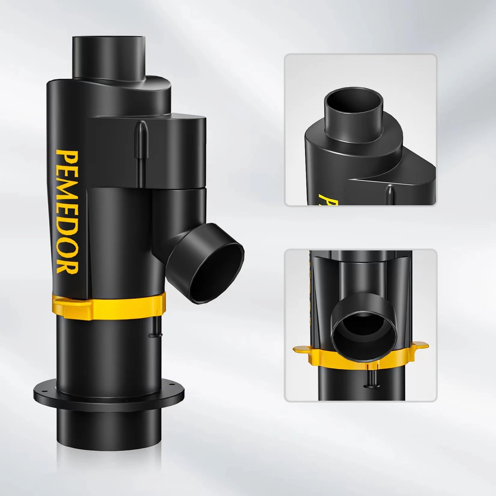 PEMEDOR 50mm Cyclone Dust Collector with Dual Filter Elements for Woodworking