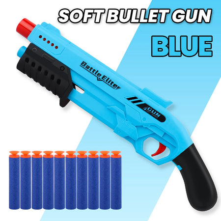 Kids Soft Bullet Blaster Toy Gun Blue