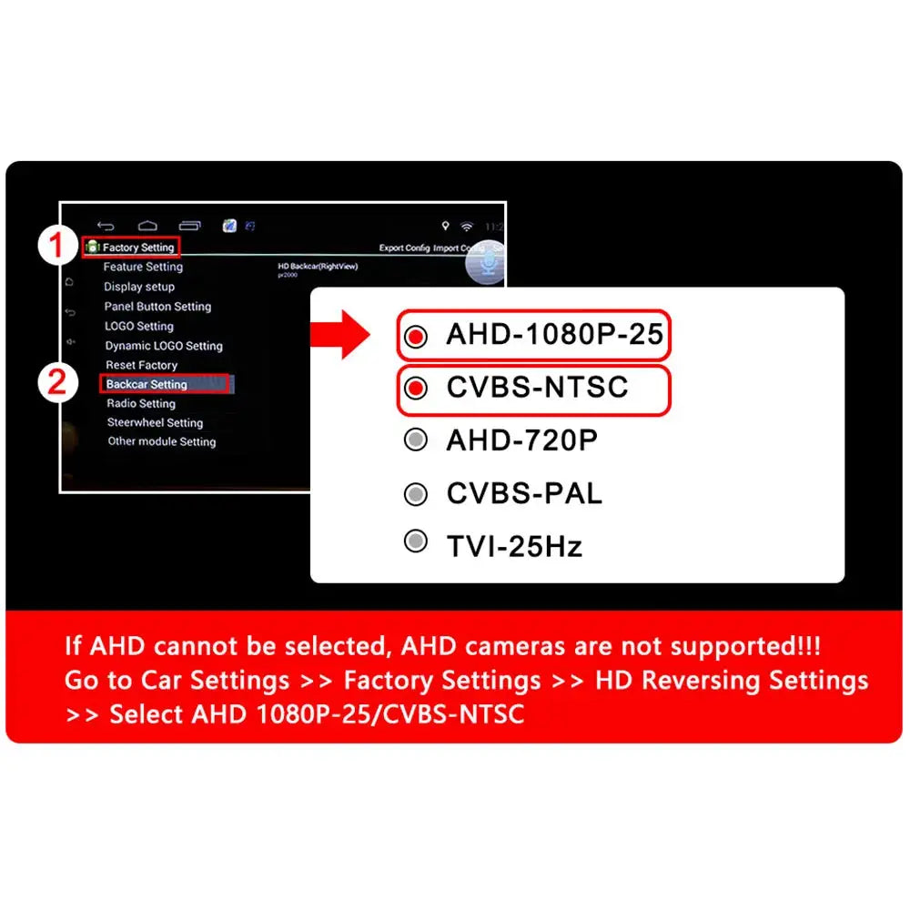 Dynamic Trajectory Reverse Camera 180 Degree Wide Angle Waterproof Car Backup Camera CVBS/AHD Switch Control Line Adjustable by InterCyprus Trading Ltd