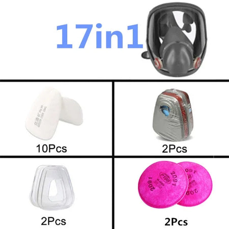 6800 Gas Mask &ndash; Anti-Fog Full Face Protection 17in1