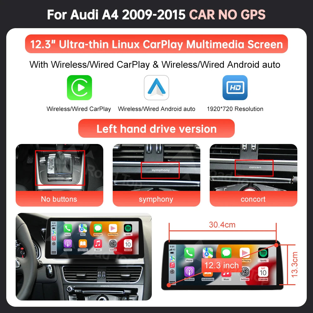 RoadTop 1920x720 Wireless CarPlay &ndash; Airplay Mirror Link