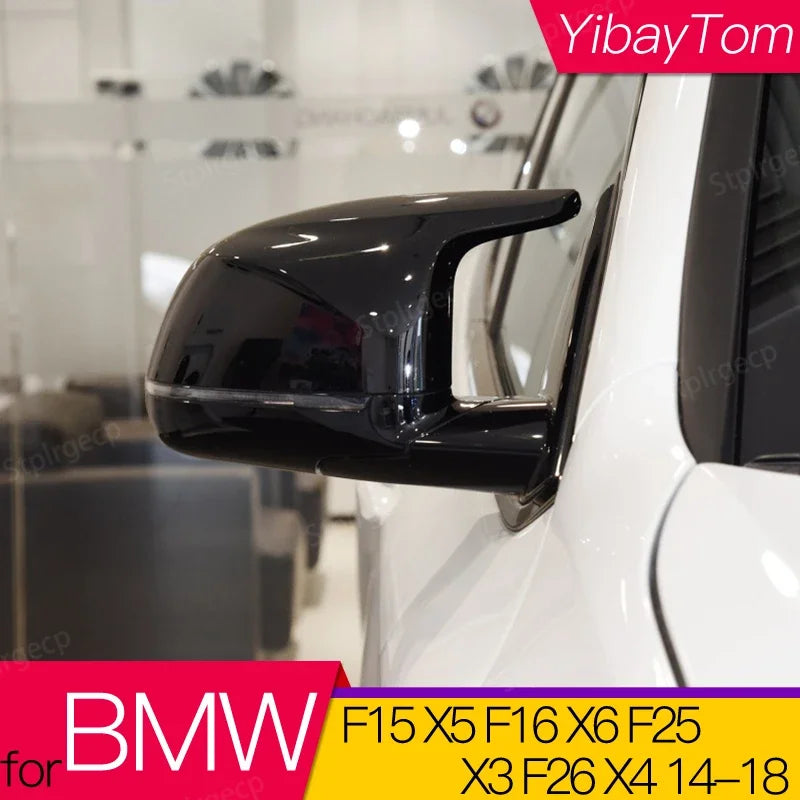 Veidrodžių dangteliai juodi anglies pluošto BMW X3 X4 X5 X6 14-18