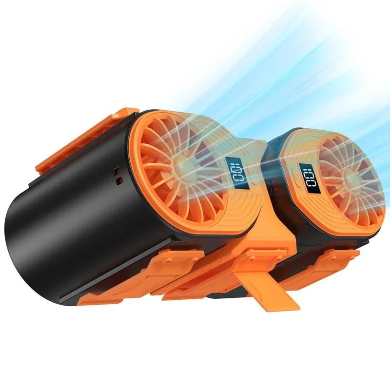 Xiaomi Waist Neck Fan 10000mAh - Dual Motors 24H Runtime Black Orange