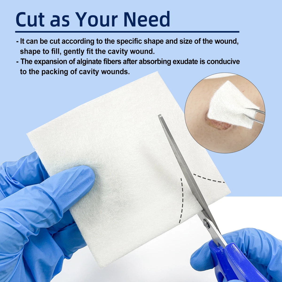 10Pcs 4x4 Calcium Alginate Wound Dressing &ndash; High Absorbency