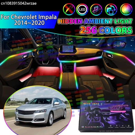 For Chevrolet Impala 2014~2020 MK10 2015 RGB Car Interior Ambient Lights Strips Breathing Lighting Kit App Control LED strips by InterCyprus Trading Ltd
