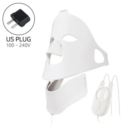 Foreverlily Face Neck Silicone LED Mask &ndash; 7 Colors Photon Therapy US PLUG (100-110V)