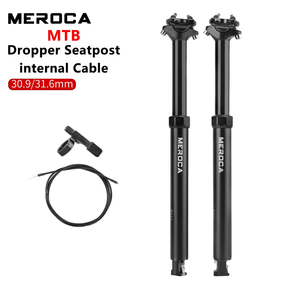 MEROCA Bike Dropper Seat Post - Internal Routing, Alloy, 30.9/31.6mm