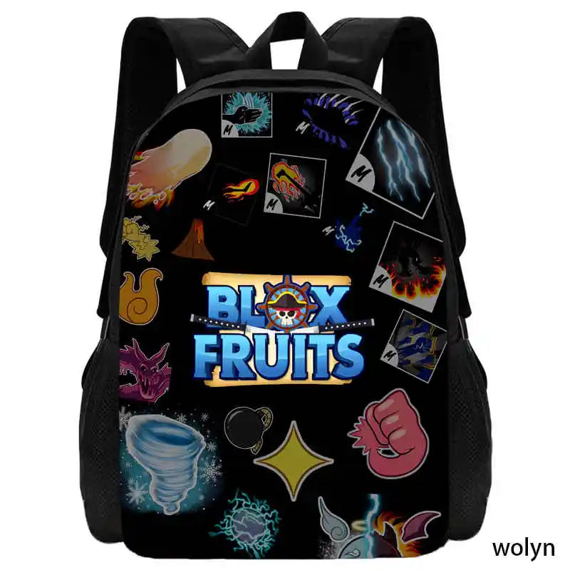 Wolyn Blox Anime Fruits School Backpack for Kids Color001 6 / 15 inches / CHINA