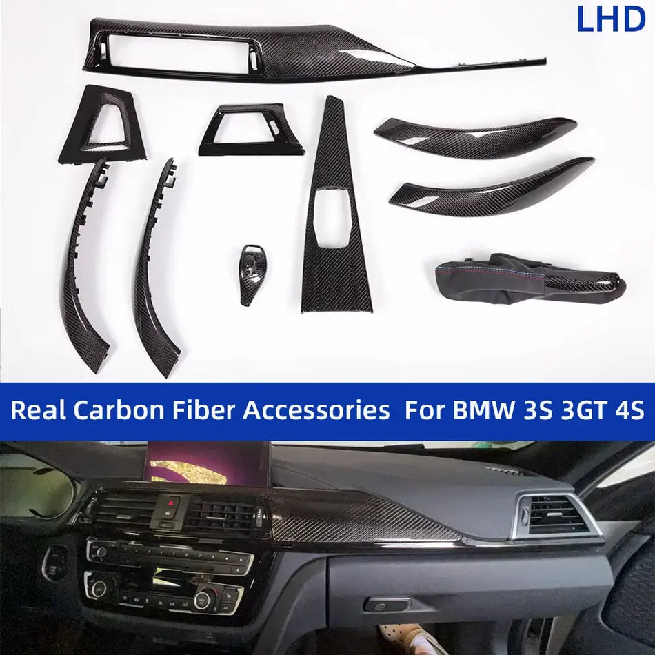 F30 F32 F36 Real Carbon Fiber Dashboard with Glossy Black Trims Dashboard Trim for Bmw F30 F31 F32 F33 F34 F36 F80 F82 F84 M3 M4 by InterCyprus Trading Ltd