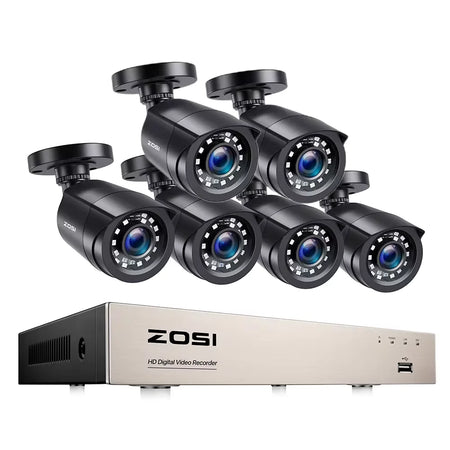 ZOSI 8CH 1080P CCTV System Outdoor Lite DVR &ndash; Night Vision 8CH DVR x 6 Cameras / None / Australia