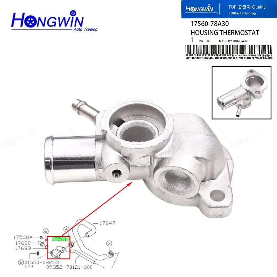 Coolant Thermostat Housing for Suzuki Carry Every Van Mazda Scrum 17560-78A30