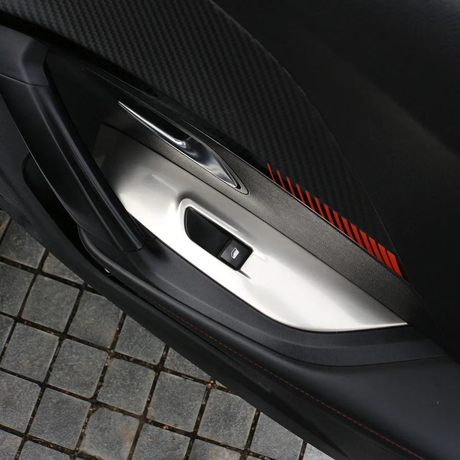 Kryt ovládacieho panela zdviháka okien pre Peugeot 2008 2020-2022 z nehrdzavejúcej ocele, 4-dielny