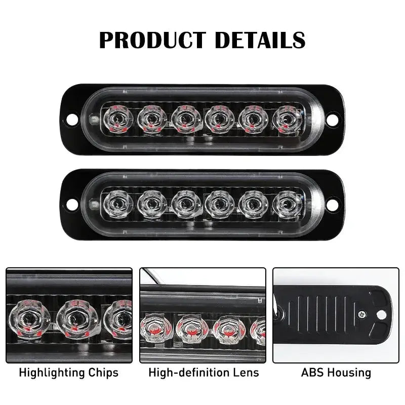 4PCS Grill Car LED Light Strobe Red Blue Emergency Remote Wireless Control Flash Signal Fireman Beacon Warning Lamp Yellow White by InterCyprus Trading Ltd