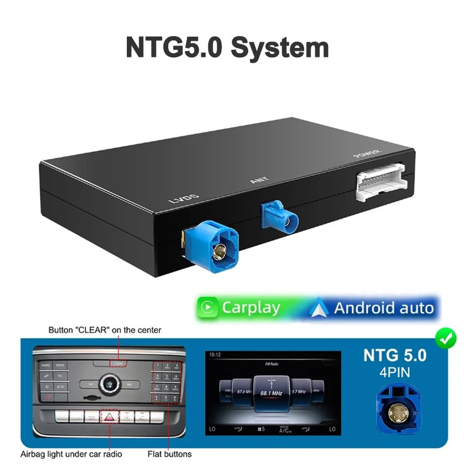 Adaptor Wireless CarPlay Mercedes-Benz NTG5.0/NTG5.1 cu Android Auto, Bluetooth