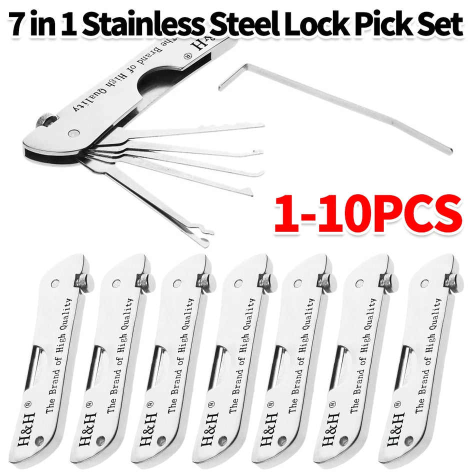 RVS 7 In 1 Lockpick Set Met Sleutel Decoder