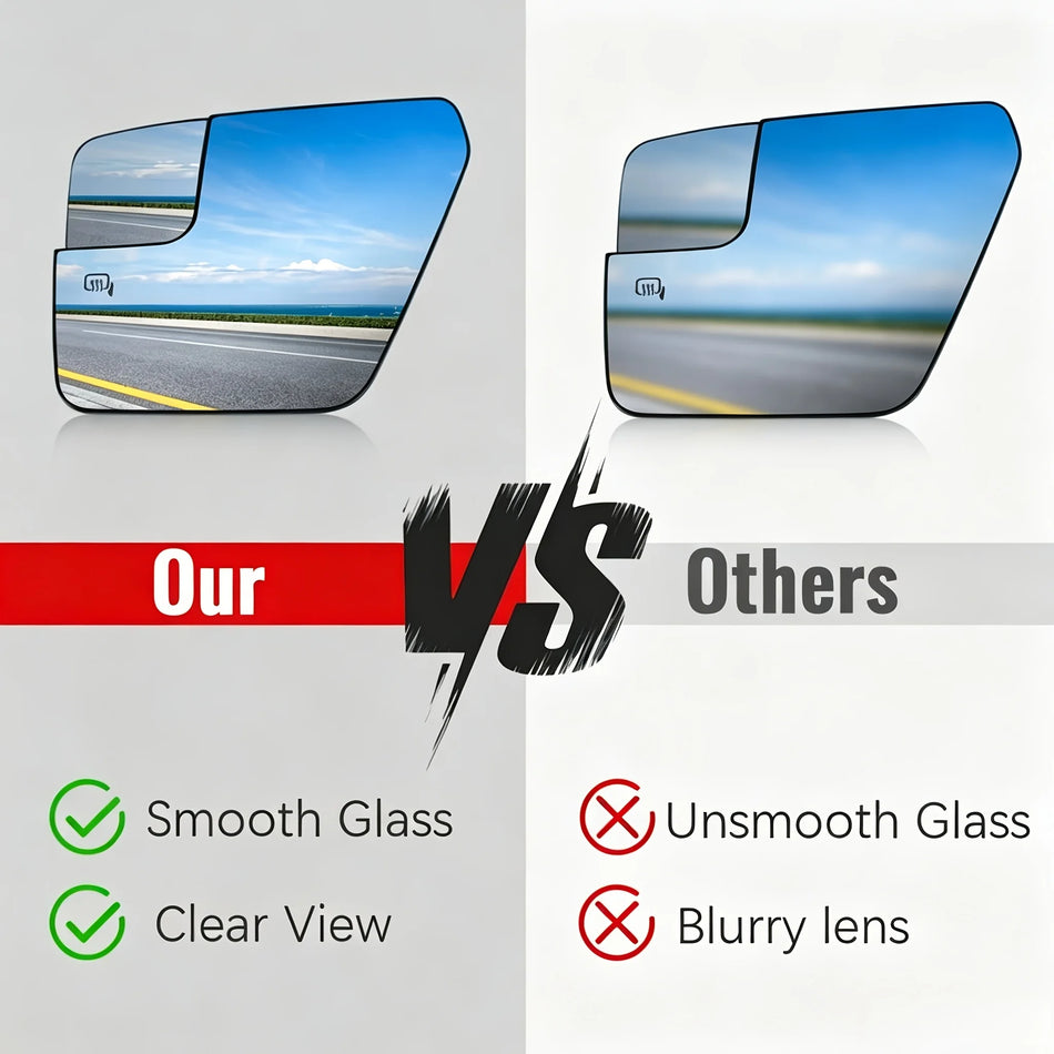 Heated Rearview Mirror Glass With Base Plate for Ford F150 2021-2024