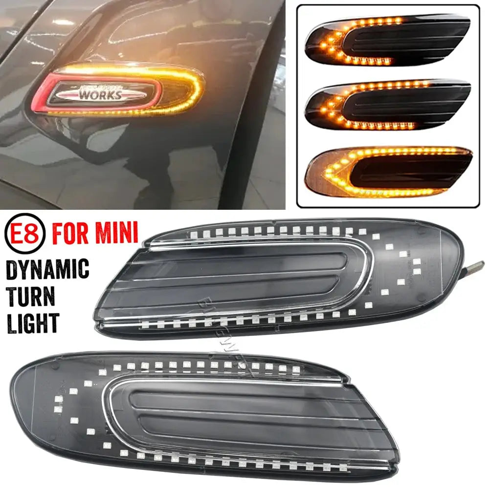For BMW Mini Cooper F55 F56 F57 2014-2017 LED Dynamic Side Marker Turn Signal Indicator Repeater Light Sequential Blinker Lamp by InterCyprus Trading Ltd