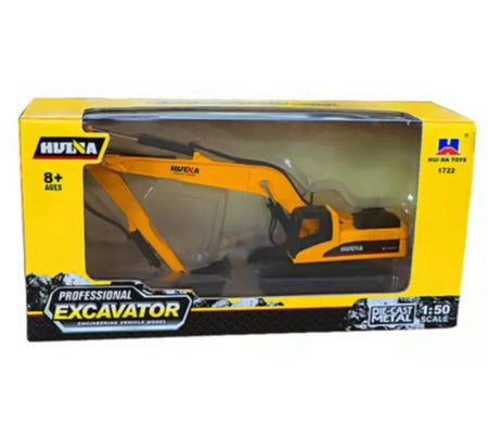 Huina 1722 &ndash; Realistic Diecast Long Arm Excavator Model Yellow