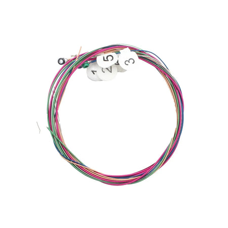 Miwayer Rainbow Acoustic Strings 6Pcs &ndash; Colorful Tone Colored Copper 1 Set