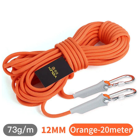 XINDA 10mm Polyester Outdoor Safety Rope for Hiking and Camping 12mm-Orange-20meter