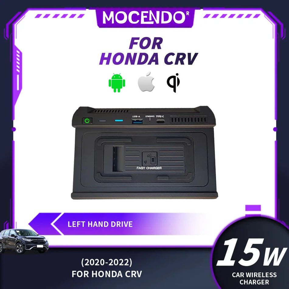 Chargeur de voiture sans fil 15W tapis rapide pour Honda CR-V 2020-2022